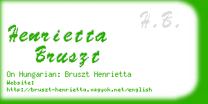 henrietta bruszt business card